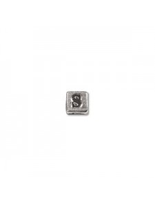 St.Silver Cube Bead 3.5x3.5mm Letter S