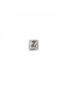 St.Silver Cube Bead 3.5x3.5mm Letter Z