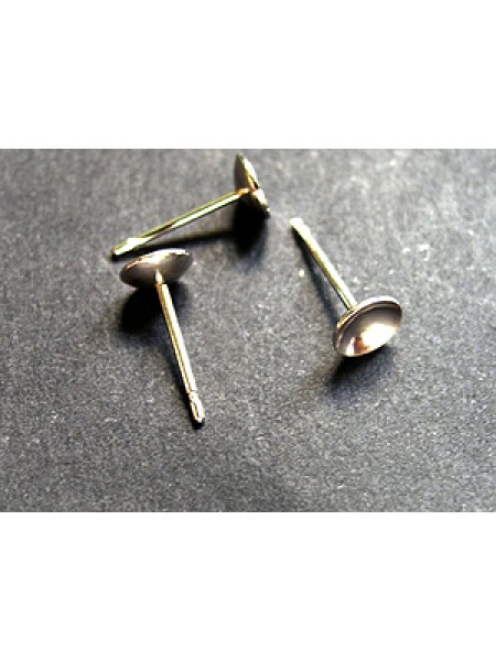 St.Silver Stud Post 5mm Cup - PAIR