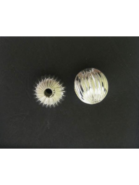 Corrugated Bead 16mm (3.8mm H) Silver Pl