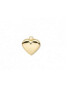 Charm 12mm Puffy Heart 14K Gold Filled