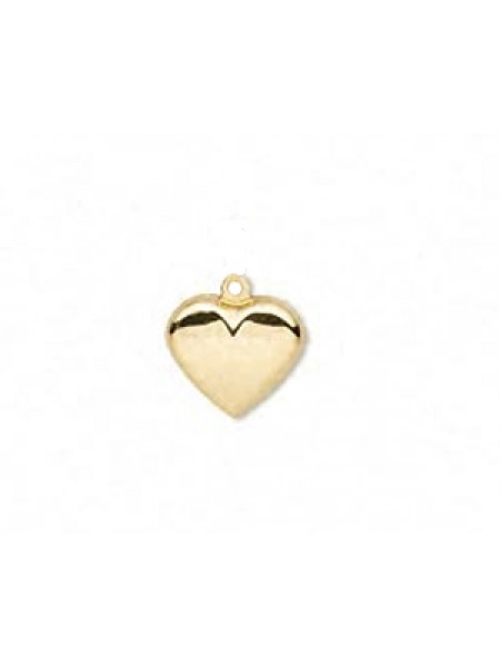 Charm 12mm Puffy Heart 14K Gold Filled