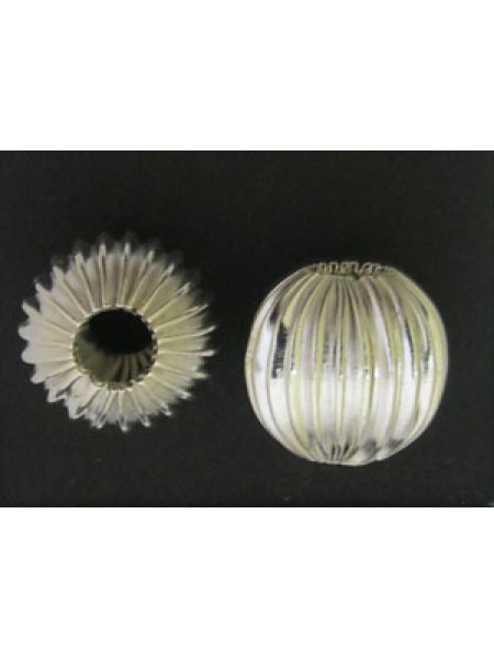 Corrugated Bead 14mm (5mm H) Silver Plat