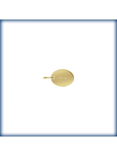 Oval Quality Tag 7.3x5.5mm w/ ring 14KGF