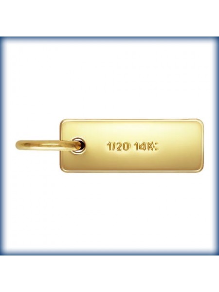 Quality Tag 3x8mm w/ring 14K Gold Filled