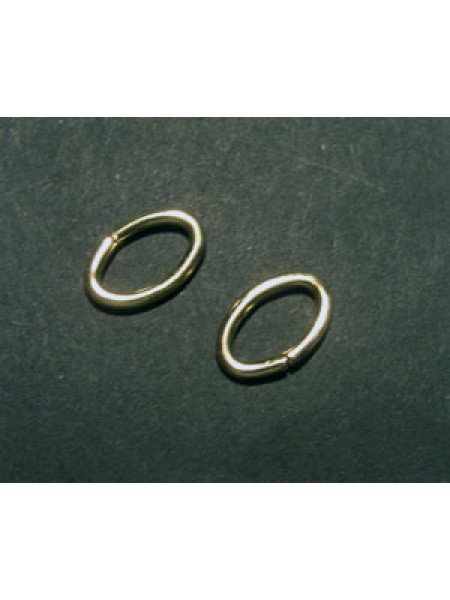Jump Ring Oval 1.27x6.4x9.6mm 14KGF