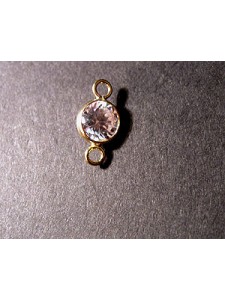 Round CZ Bezel 6mm w/2 rings Gold filled