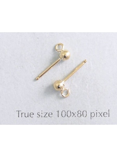 3mm Ball Earrings Gold Filled - PAIRS