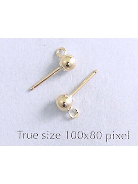 4mm Ball Earrings Gold Filled - PAIRS