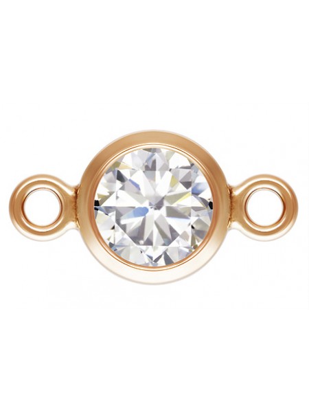 Bezel Connector 4mm CZ 14K Rose Gold  GF