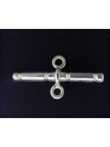 St.Silver T-bar with 2 rings ~2.1gram