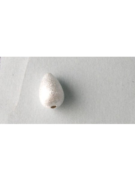 St.Silver Teardrop Bead Satin 6x9mm