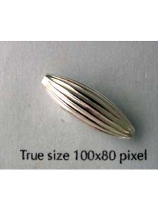 St.Silver Corr Torpedo Bead 7x21mm H1.8