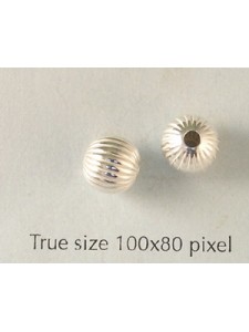 St. Silver Corrugated Bead 8mm Light