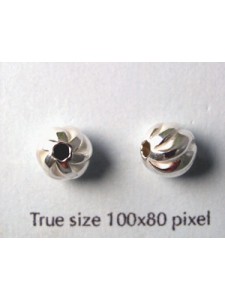 St.Silver Twist Bead 8mm  2.1mm hole