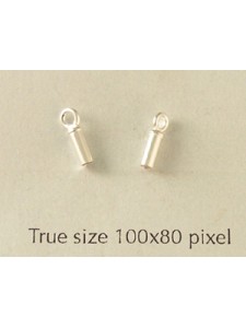 St.Silver Tube Endcap w/ring ID 2.0mm