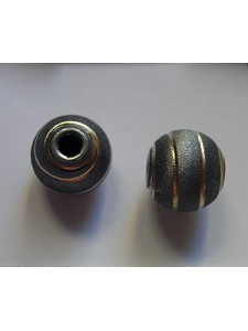 St.Silver 10mm Bead Ruthenium Spiral cut