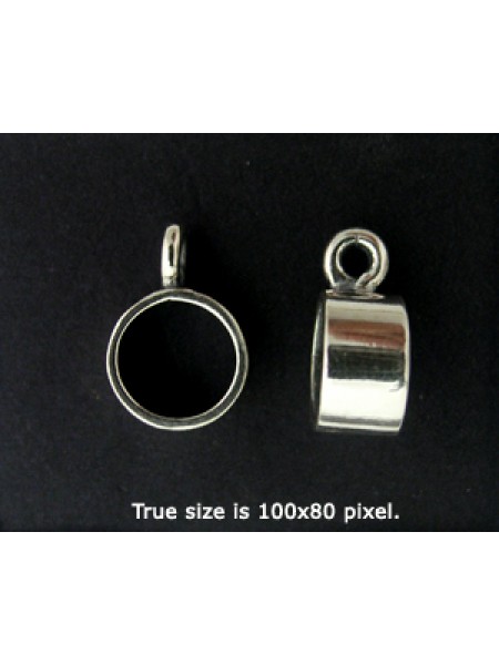 St.Silver Pendant Slide 9.5x5mm 7.5mm ID