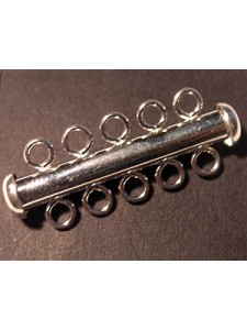 St.Silver Tube Clasp 5-row 4.3x32mm