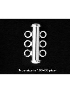 St.Silver Tube Clasp 3 row 4.3x22mm