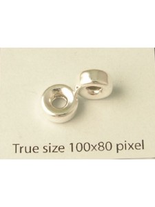 St.Silver 8.3x4.2mm Rondel Bead 2.6mm H
