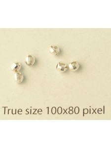 St.Silver Mirror Bead 3mm (1.3mm Hole)