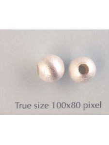 St.Silver 8mm Satin Bead  2.6mm hole