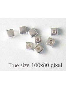 St.Silver Cube Bead 4mm