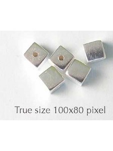 St.Silver Cube Bead 6mm