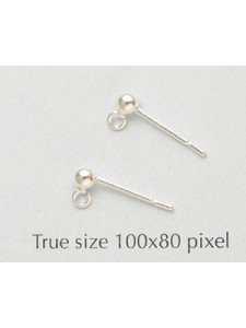 St.Silver Stud w/ball 3mm - PAIR