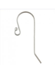 St.Silver Ball Earwire 12x15mm 0.66mm pr