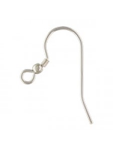 St.Silver Ear wire w/bead & Coil 0.71mm