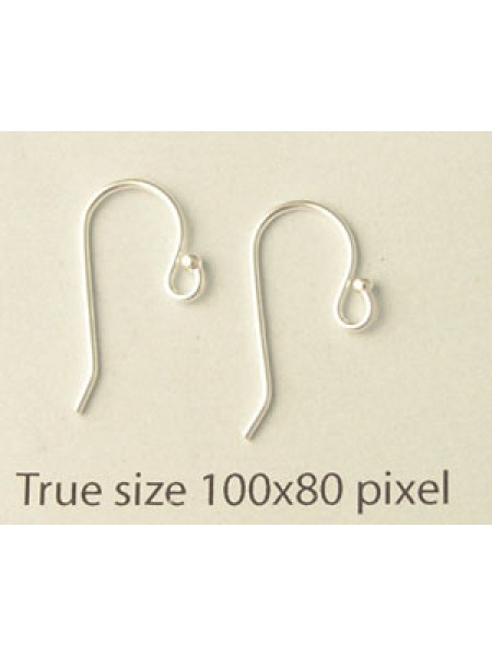 St.Silver Petite Earwire 0.65mm PAIRS