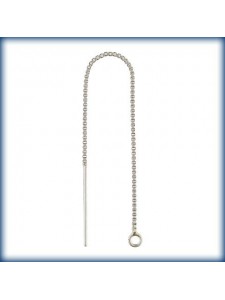 St.Silver Threader Box Chain w/ring PAIR