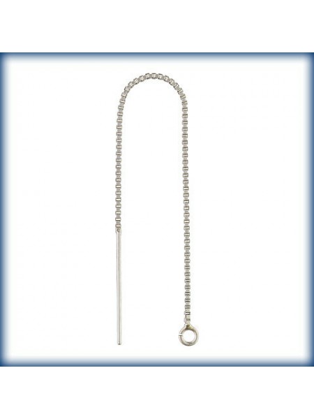 St.Silver Threader Box Chain w/ring PAIR