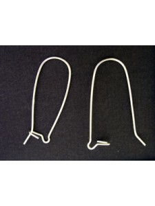 St.Silver 35x0.76mm Kidney Earwire PAIR