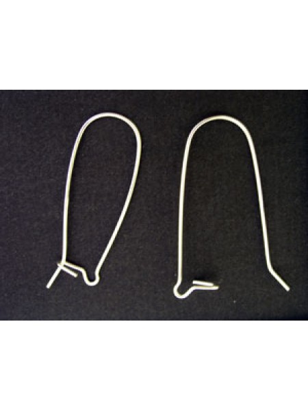 St.Silver 35x0.76mm Kidney Earwire PAIR