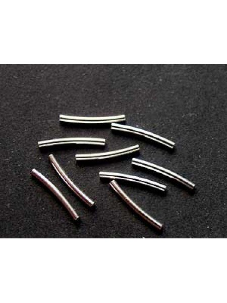 St.Silver Curved Tube 1x10mm ID0.7mm