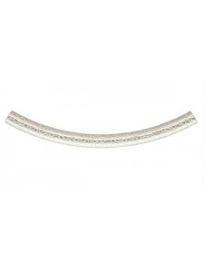 St.Silver Curved Tube 6 (OD)x68mm Textur