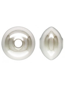 St.Silver Saucer Bead 8x5.2mm H:1.6mm