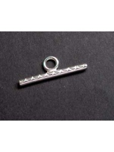 St.Silver Toggle Bar Wave Pattern 21mm