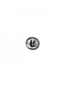 Letter L Bead Oval 5x7mm Antiqu Rhodium