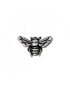 Honey Bee Bead Antique Silver