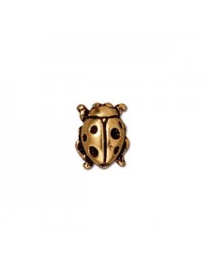 Lady Bug Bead  Antique Gold