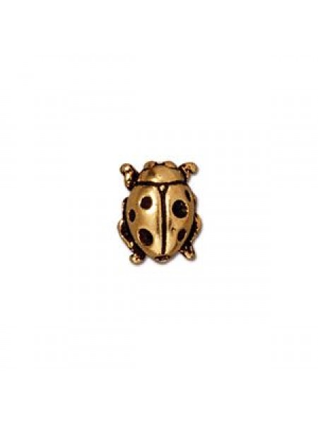 Lady Bug Bead  Antique Gold