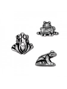 Bead Frog 7x12mm Antique Silver