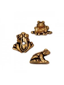 Bead Frog 7x12mm Antique Gold