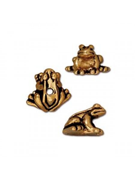 Bead Frog 7x12mm Antique Gold