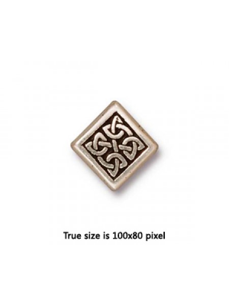 BEAD  MED CELTIC DIAMOND  SA 10x10x3.5mm