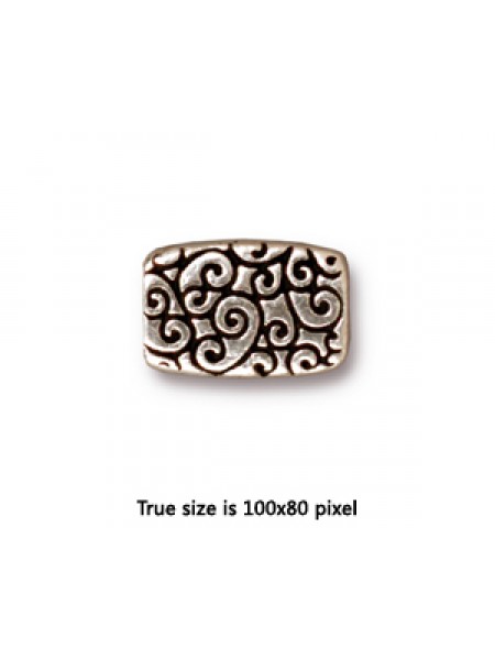 BEAD RECTANGLE SCROLL 9x14x3mm AS